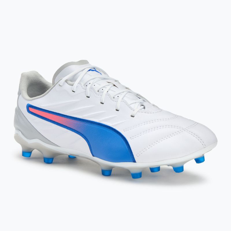 Încălțăminte de fotbal pentru bărbați  PUMA King Pro FG/AG puma white/bluemazing/flat light grey/sunset glow