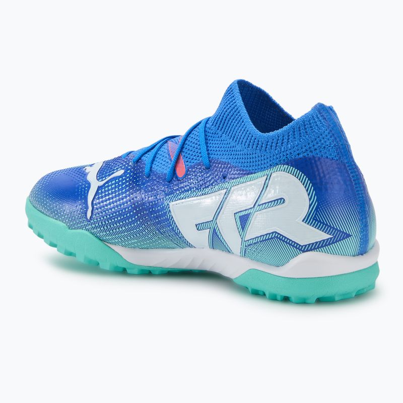 Încălțăminte de fotbal pentru copii PUMA Future 7 Match TT + Mid Jr bluemazing/puma white/electric peppermint 3