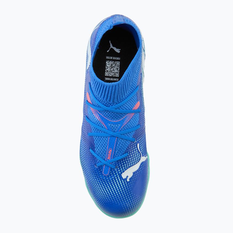 Încălțăminte de fotbal pentru copii PUMA Future 7 Match TT + Mid Jr bluemazing/puma white/electric peppermint 5