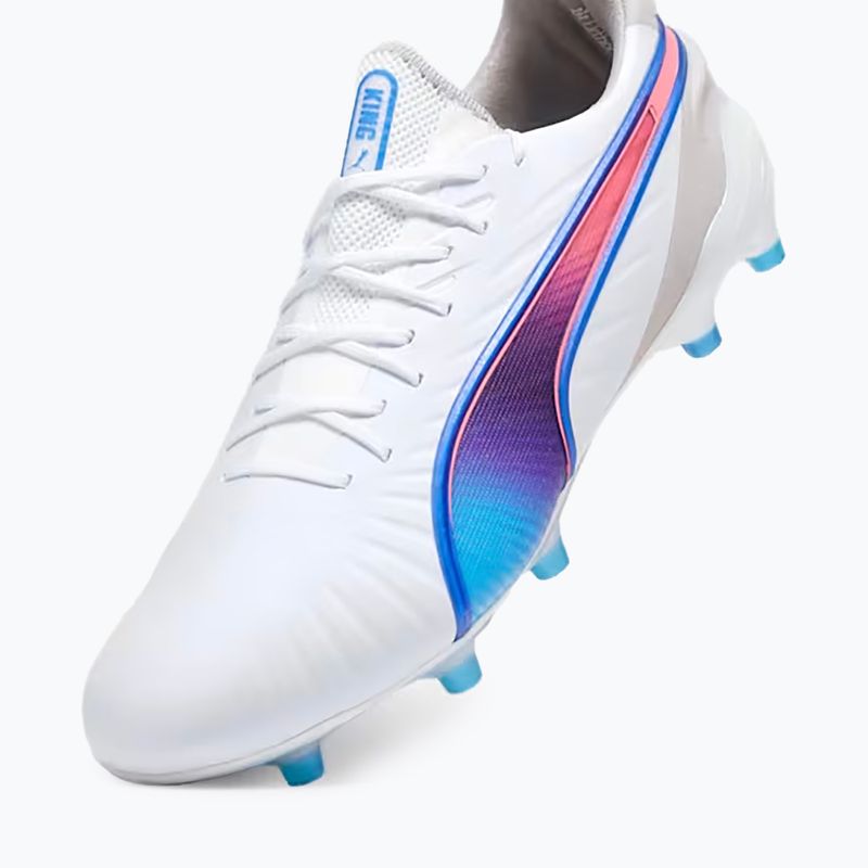 Încălțăminte de fotbal PUMA King Ultimate FG/AG puma white/bluemazing/flat light grey/sunset glow 12