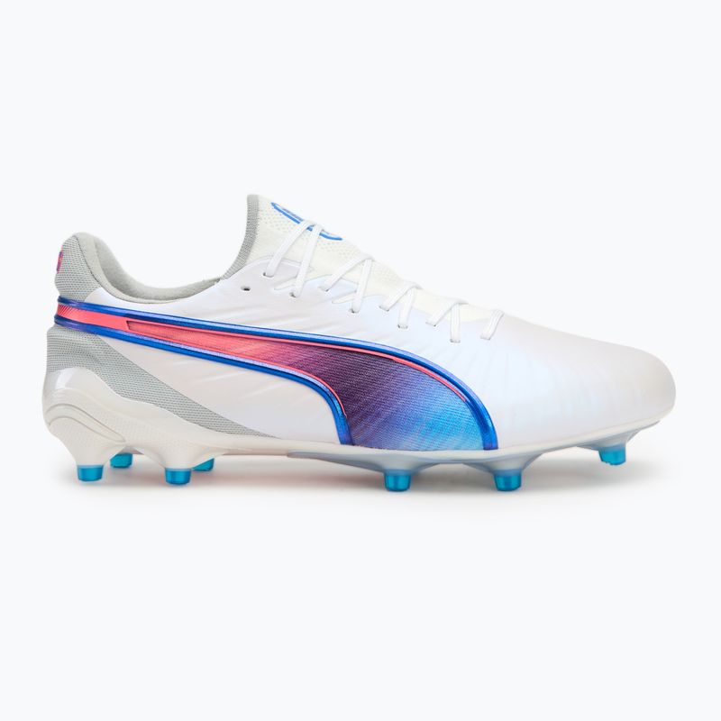 Încălțăminte de fotbal PUMA King Ultimate FG/AG puma white/bluemazing/flat light grey/sunset glow 2