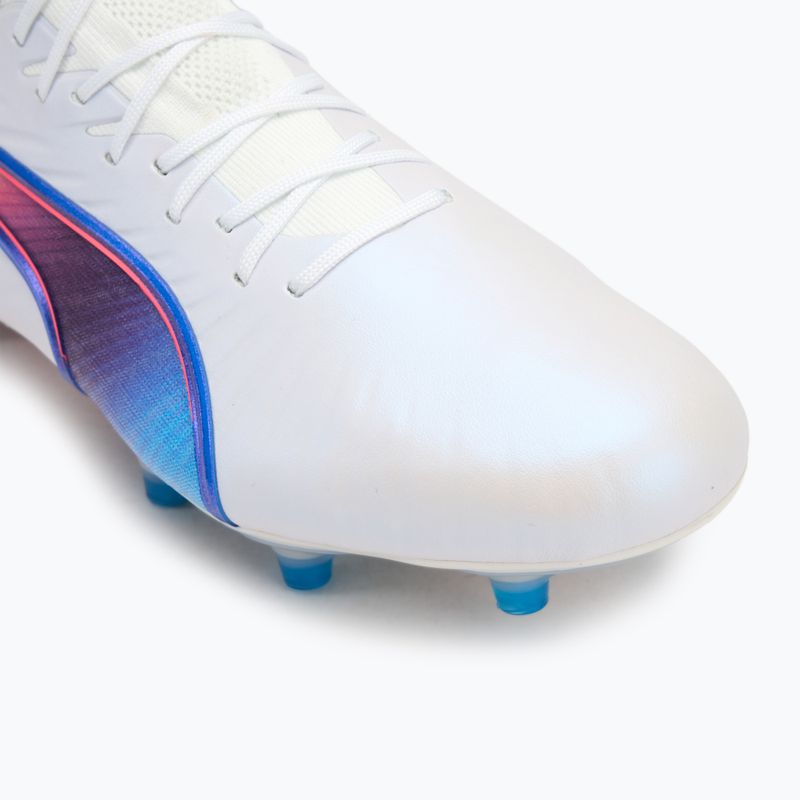 Încălțăminte de fotbal PUMA King Ultimate FG/AG puma white/bluemazing/flat light grey/sunset glow 7