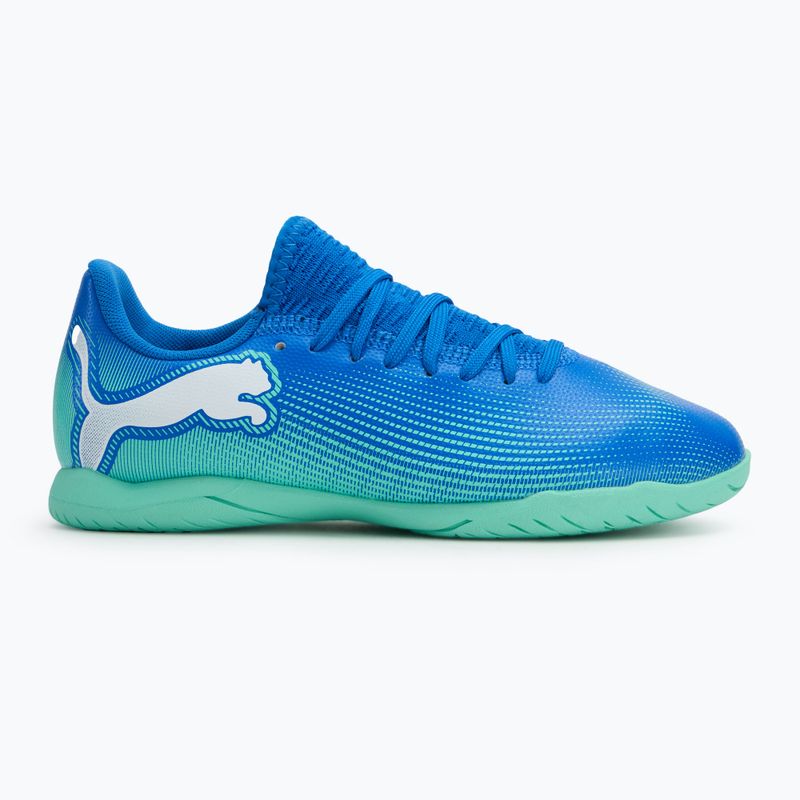 Încălțăminte de fotbal pentru copii PUMA Future 7 Play It hyperlink blue/mint/puma white 2