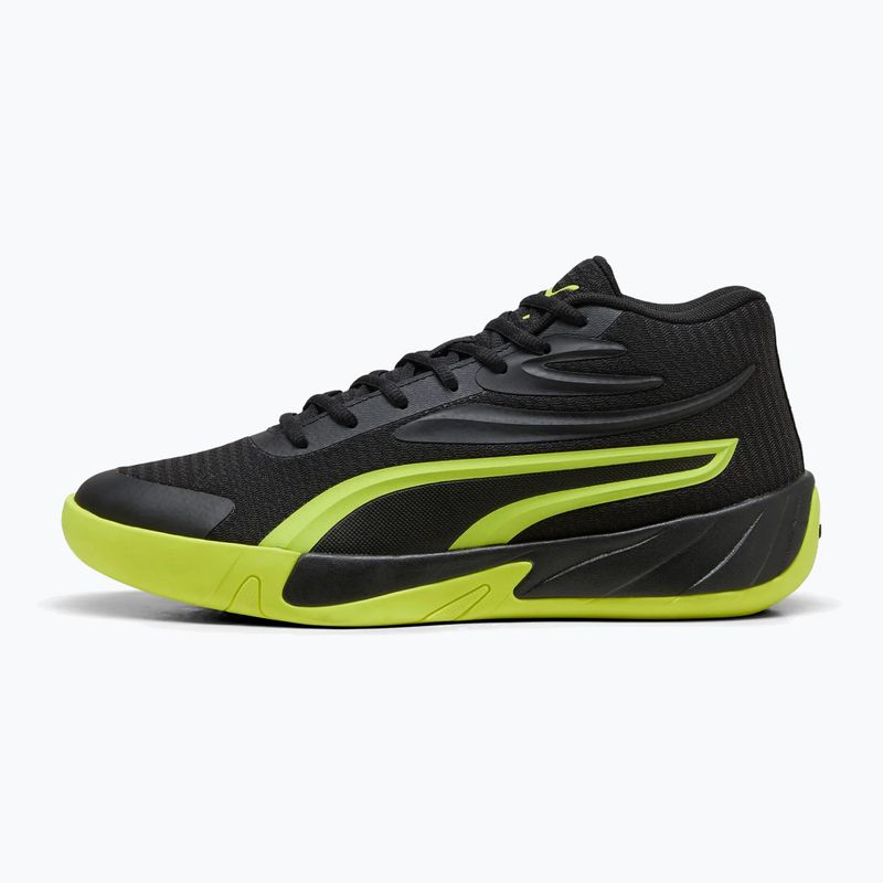 Încălțăminte de bachet pentru bărbați PUMA Court Pro puma black/electric lime 2