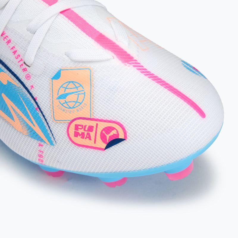 Încălțăminte de fotbal PUMA Ultra 5 Match Vol. Up FG/AG puma white/luminous blue 7