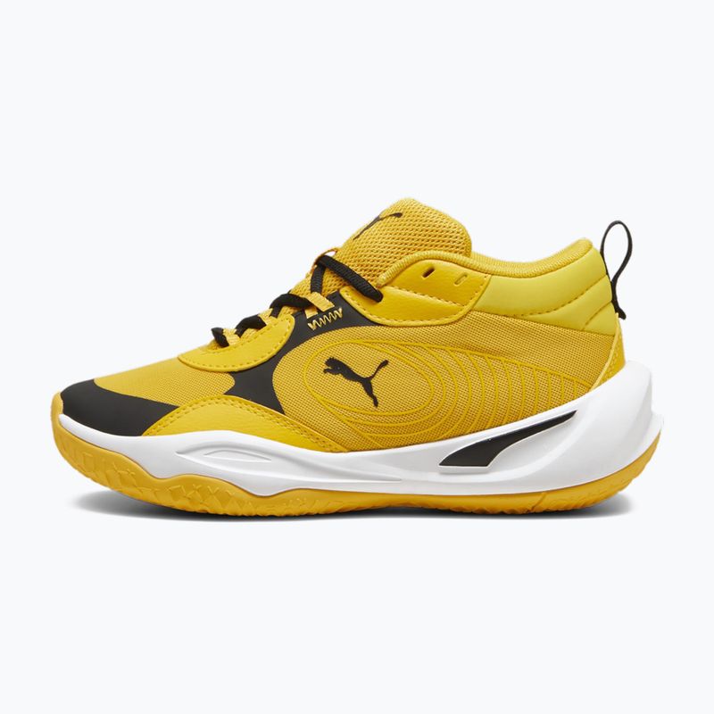 Încălțăminte de baschet pentru copii PUMA Playmaker Pro JR yellow sizzle/puma blackl 9