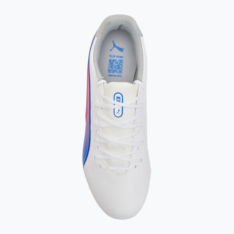 Încălțăminte de fotbal PUMA King Match FG/AG puma white/bluemazing/flat light grey/sunset glow 5