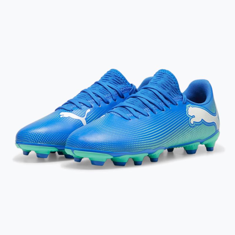 Încălțăminte de fotbal pentru copii PUMA Future 7 Play FG/AG Jr hyperlink blue/mint/puma white 8