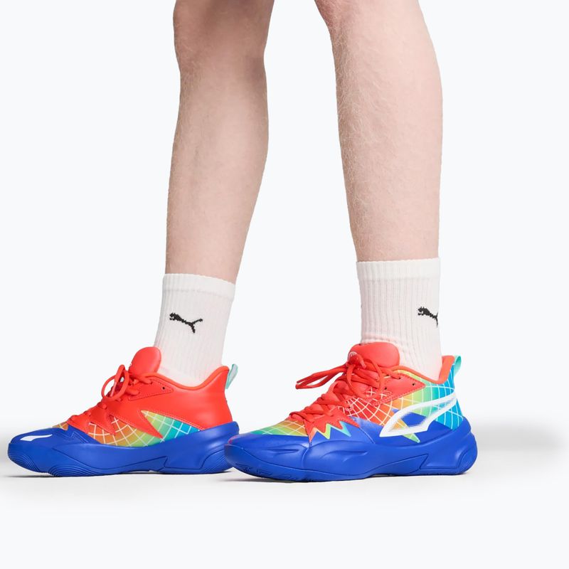 Încălțăminte de baschet pentru bărbați PUMA Genetics Marcus Smart royal sapphire/red blast 4
