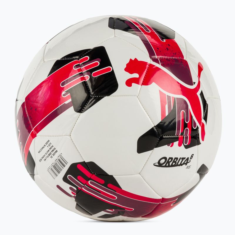 Minge de fotbal PUMA Orbita 6 MS puma white/puma red mărimea 4 2