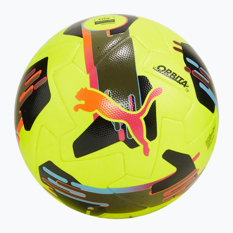 Minge de fotbal PUMA Orbita 1 TB FIFA Quality Pro lemon tonic/multicolor mărimea 5
