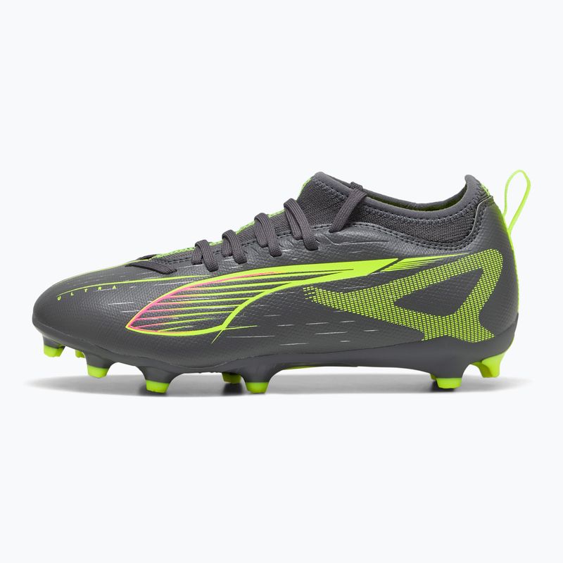 Încălțăminte de fotbal pentru copii PUMA Ultra 5 Match FG/AG Jr matte aged silver/yellow alert/puma aged silver