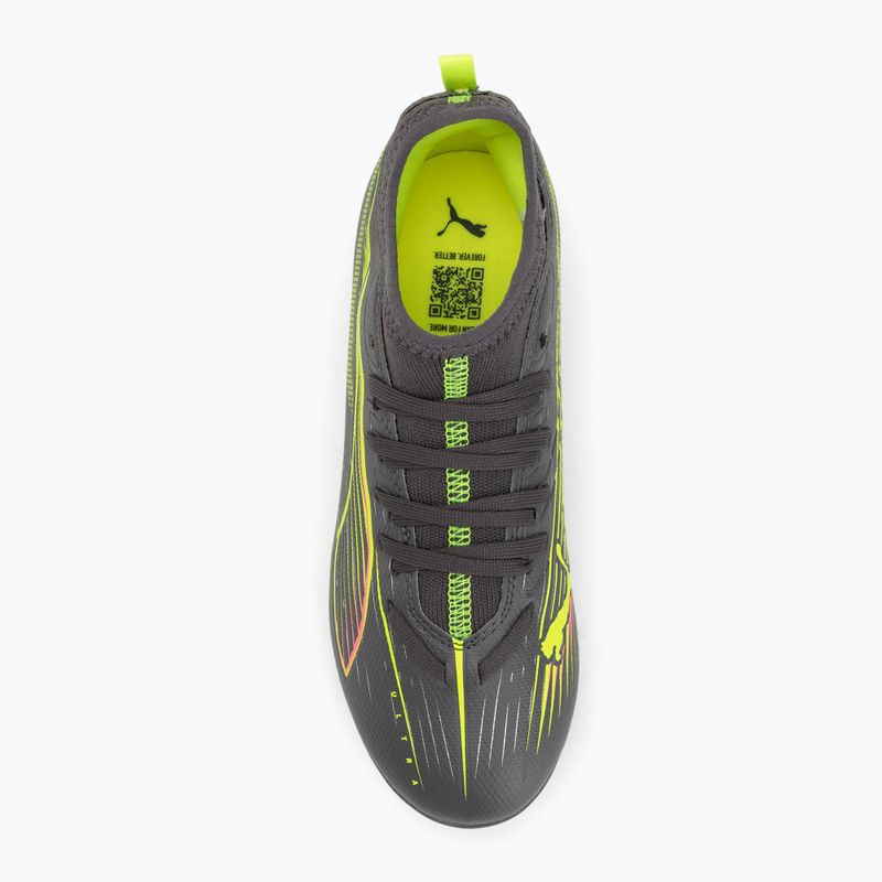 Încălțăminte de fotbal pentru copii PUMA Ultra 5 Match FG/AG Jr matte aged silver/yellow alert/puma aged silver 5