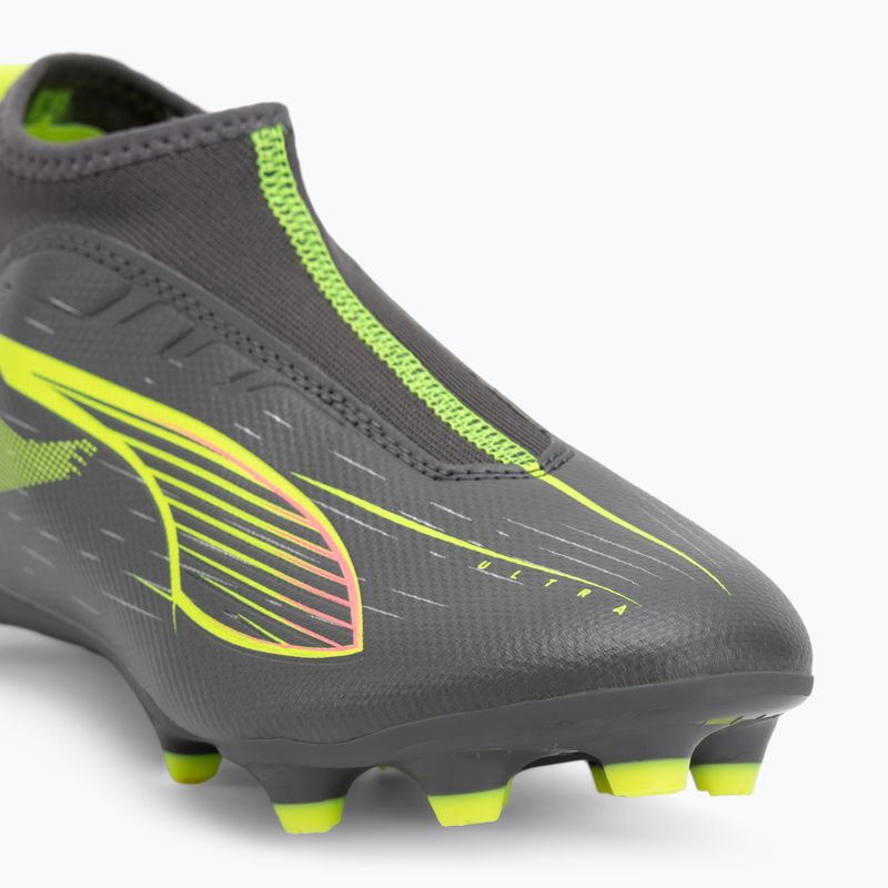 Încălțăminte de fotbal pentru copii  PUMA Ultra 5 Match+ LL FG/AG Jr matte aged silver/yellow alert/puma aged silver 7