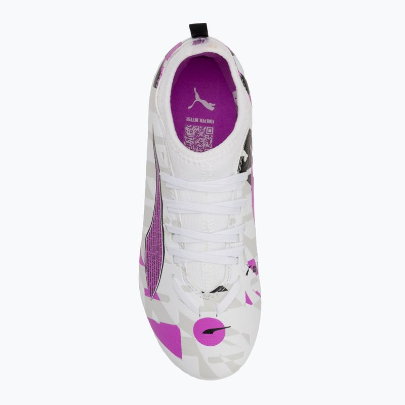 Încălțăminte de fotbal pentru copii PUMA Ultra 5 Match Forever FG/AG Jr puma white/pure magenta/feather gray/puma black 5