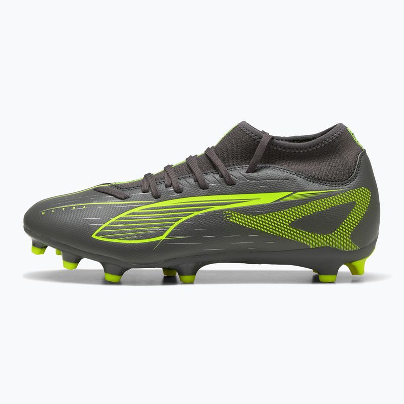 Încălțăminte de fotbal pentru bărbați PUMA Ultra 5 Play+ FG/AG matte aged silver/yellow alert/puma aged silver