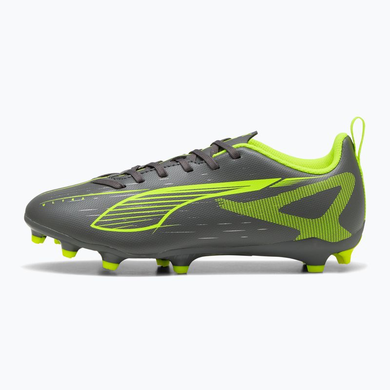 Încălțăminte de fotbal pentru copii PUMA Ultra 5 Play FG/AG Jr matte aged silver/yellow alert/puma aged silver