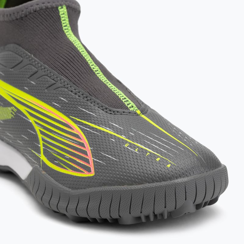 Încălțăminte de fotbal pentru copii  PUMA Ultra 5 Match+ LL TT + Mid Jr matte aged silver/yellow alert/puma aged silver 7