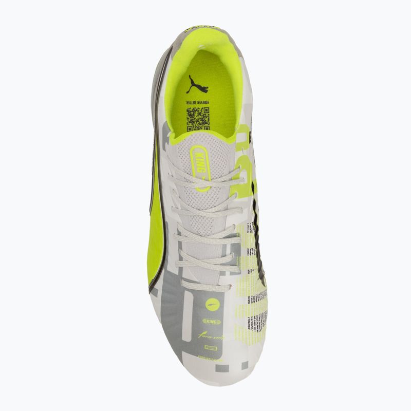 Încălțăminte de fotbal pentru bărbați  PUMA King Ultimate Forever FG/AG feather gray/electric lime/puma white/flat light gray 5