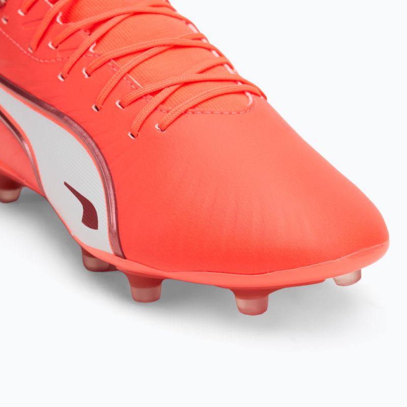 Încălțăminte de fotbal pentru bărbați PUMA King Match FG/AG glowing red/puma white/red fire 7