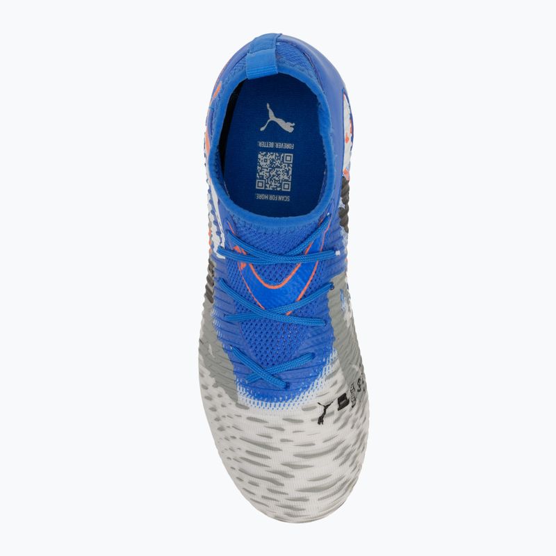Încălțăminte de fotbal pentru copii PUMA Future 8 Match Forever FG/AG Jr white/ultra blue/feather gray/puma black/glowing red 5