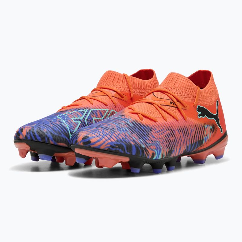 Încălțăminte de fotbal pentru bărbați PUMA Future 8 Match Creativity FG/AG orange poppy/black/dark amethyst/electric peppermint 9