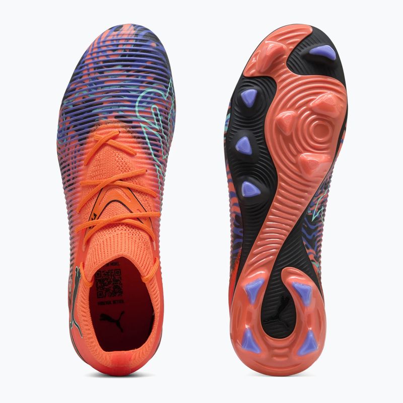 Încălțăminte de fotbal pentru bărbați PUMA Future 8 Match Creativity FG/AG orange poppy/black/dark amethyst/electric peppermint 10