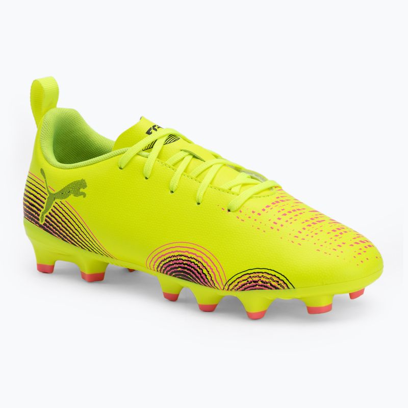 Încălțăminte de fotbal pentru copii PUMA Future 8 Play FG/AG Jr yellow alert/puma black/sun struck