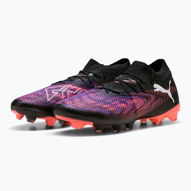 Încălțăminte de fotbal pentru bărbați PUMA Future 8 Match FG/AG puma black/puma white/glowing red 2