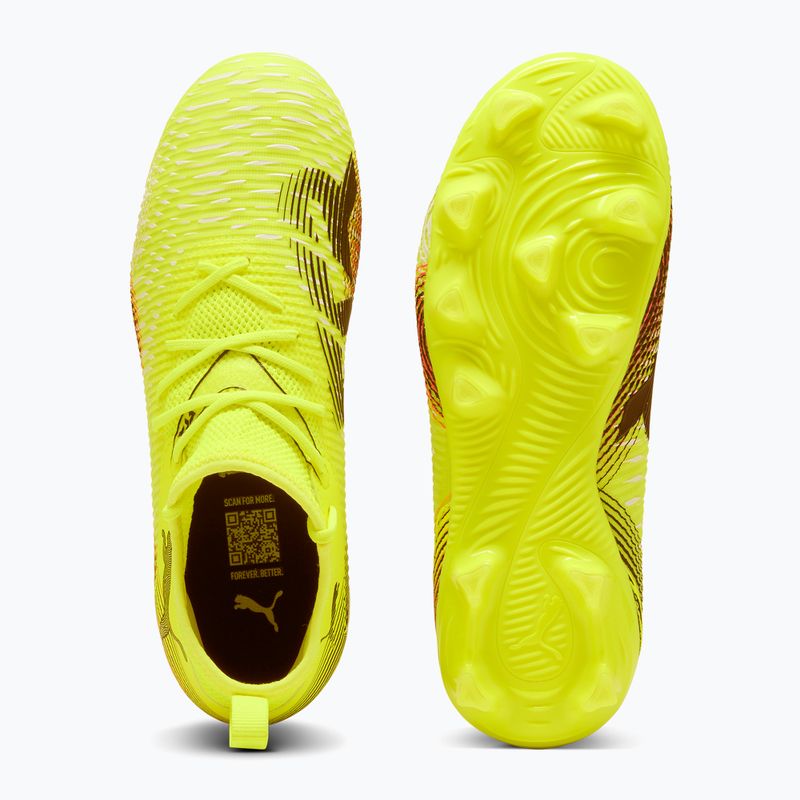 Încălțăminte de fotbal pentru copii PUMA Future 8 Match FG/AG Jr yellow alert/puma black/sun struck 3