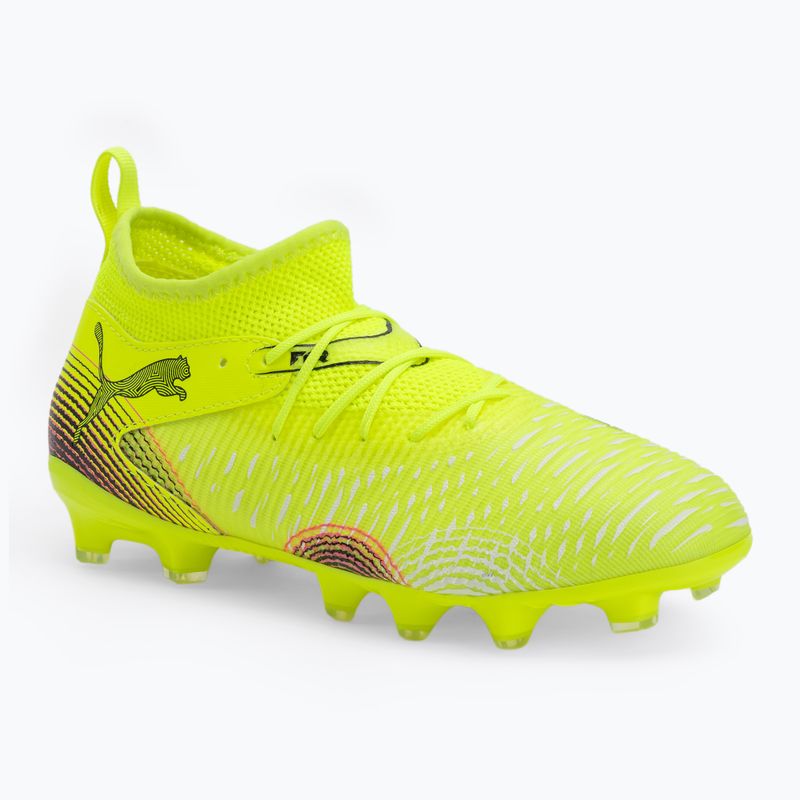 Încălțăminte de fotbal pentru copii PUMA Future 8 Match FG/AG Jr yellow alert/puma black/sun struck