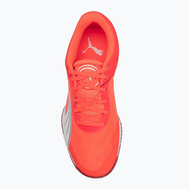 Încălțăminte de handbal PUMA Accelerate Turbo glowing red/white/dark crimson/black 5