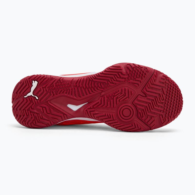 Încălțăminte de handbal pentru copii PUMA Accelerate Jr glowing red/white/dark crimson/black 4