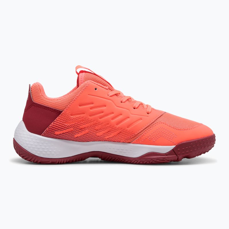 Încălțăminte de handbal pentru copii PUMA Accelerate Jr glowing red/white/dark crimson/black 8