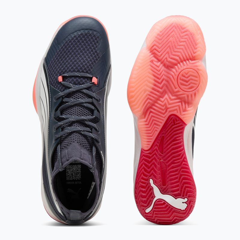 Încălțăminte de handbal pentru bărbați PUMA Eliminate Nitro SQD parisian night / puma white / glowing red 8