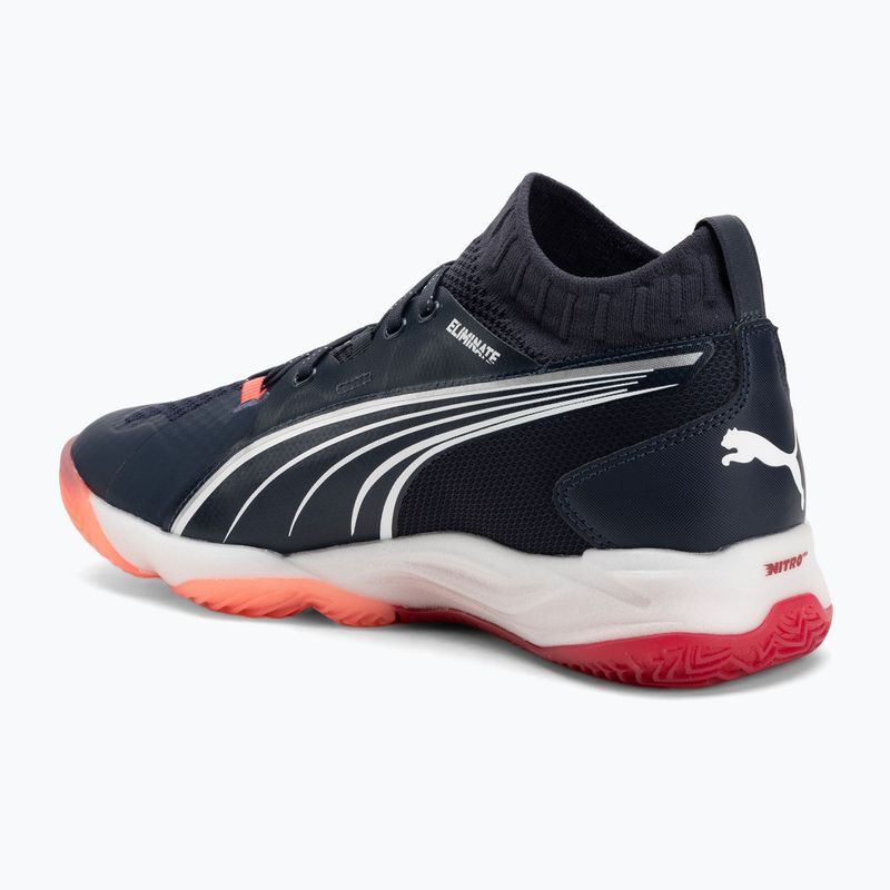 Încălțăminte de handbal pentru bărbați PUMA Eliminate Nitro SQD parisian night / puma white / glowing red 3