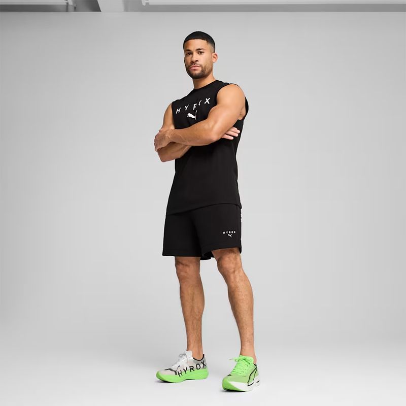 Tricou de antrenament pentru bărbați PUMA x HYROX Cutoff Tank negru 3