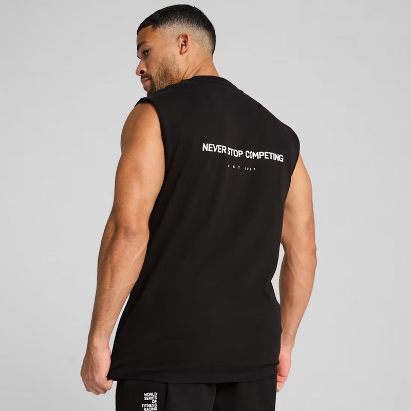 Tricou de antrenament pentru bărbați PUMA x HYROX Cutoff Tank negru 4