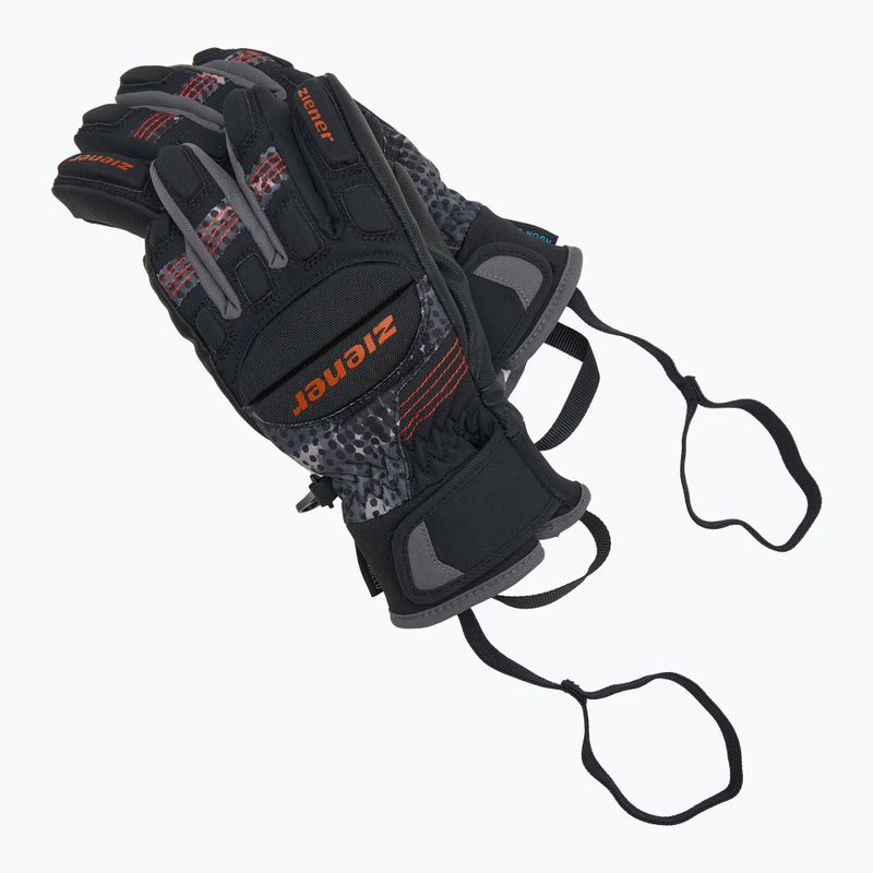 Mănuși de schi pentru copii  ZIENER Luro Aquashield PR black/orange pop 6
