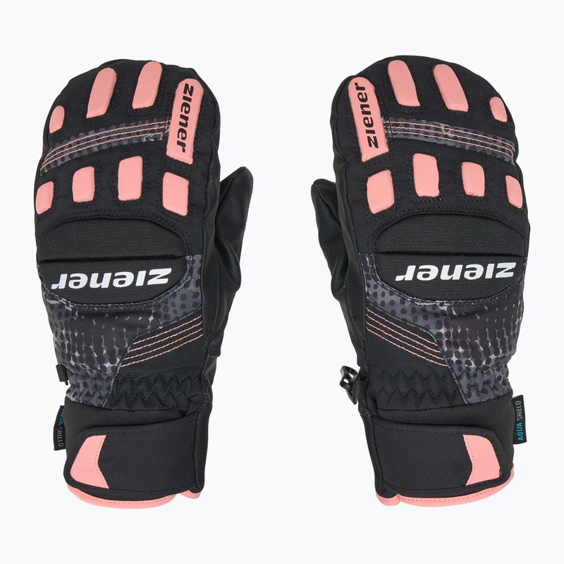 Mănuși de schi pentru copii  ZIENER Luron Aquashield PR Mitten black/pink vani 3
