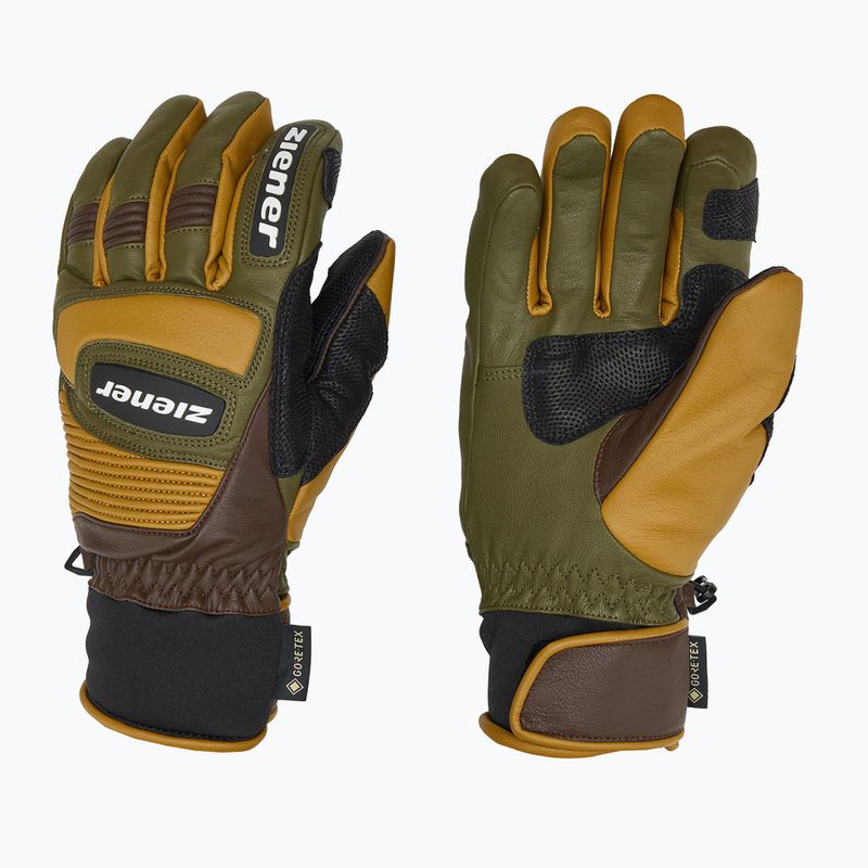 Mănuși de schi pentru bărbați ZIENER Guard GTX + Gore Grip PR alpine dark/brown