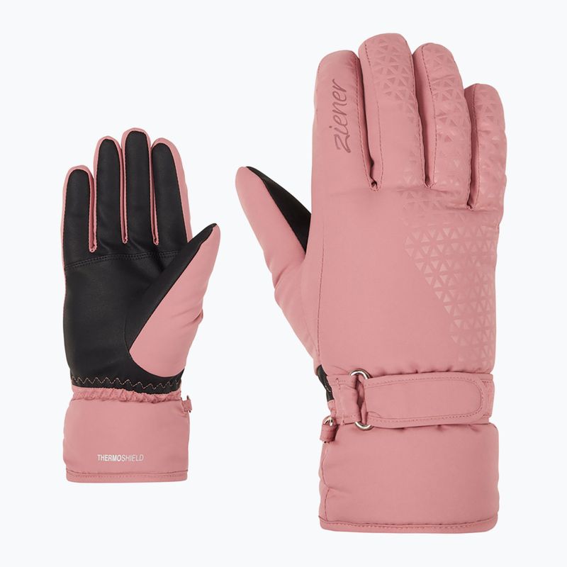 Mănuși de schi pentru femei ZIENER Kisar Aquashield rose blossom