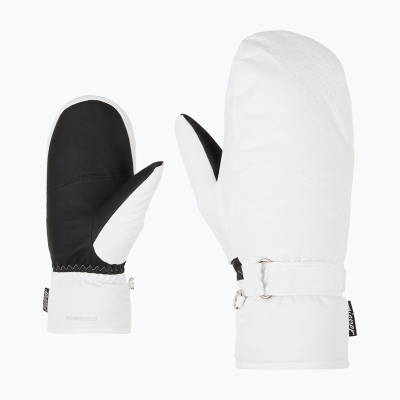 Mănuși de schi pentru femei ZIENER Kisar Aquashield Mitten white
