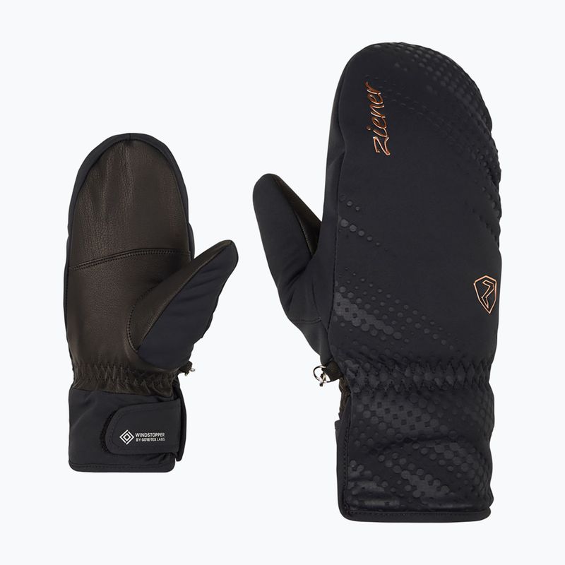 Mănuși de schi pentru femei ZIENER Karoia WS PR Mitten black/rose metallic 7