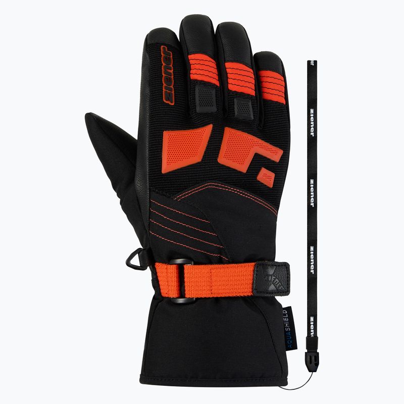 Mănuși de schi pentru copii ZIENER Lukian-Z AS black/orange red 2