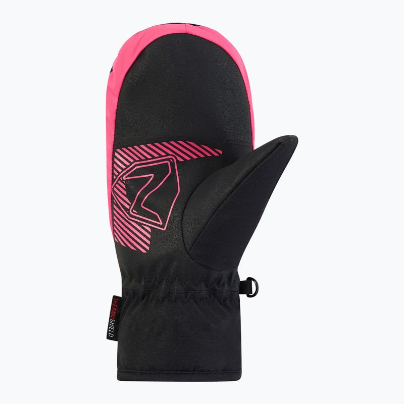 Mănuși de schi pentru copii ZIENER Luuki-Z Aquashield black/pop pink 3