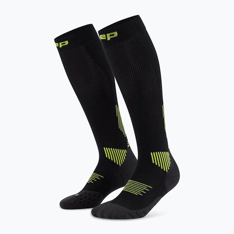 Șosete compresive pentru femei CEP Run Tall 5.0 black/lime