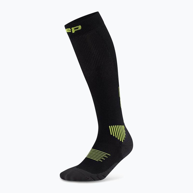 Șosete compresive pentru femei CEP Run Tall 5.0 black/lime 2