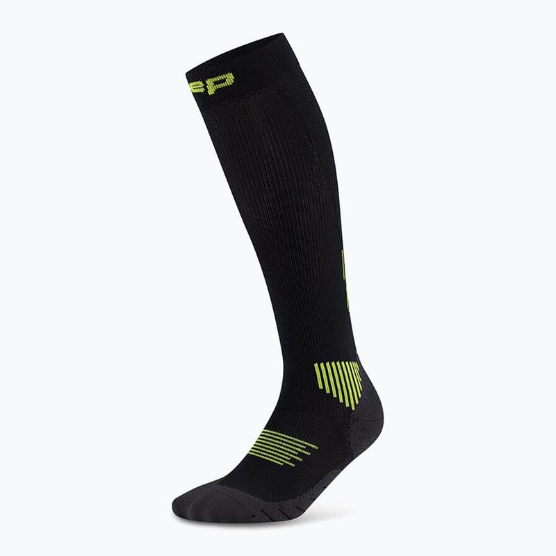 Șosete compresive pentru bărbați CEP Run Tall 5.0 black/lime 2