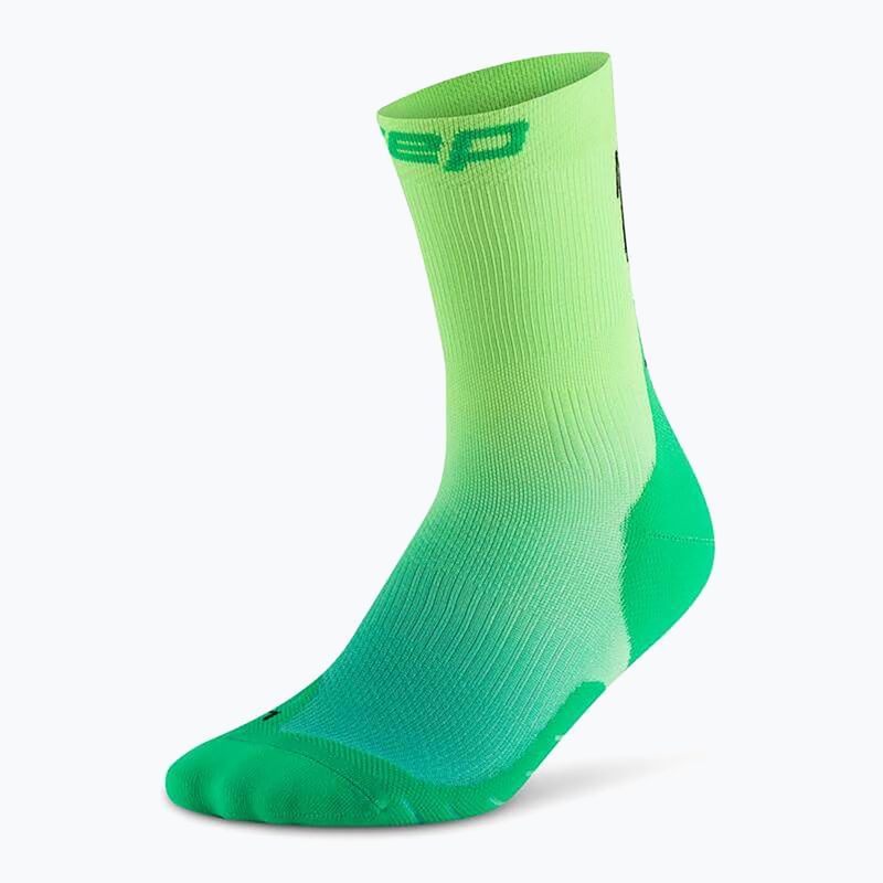 Șosete compresive pentru bărbați CEP Run Edt. Gradient Mid Cut Compression 5.0 green/lime fade 2